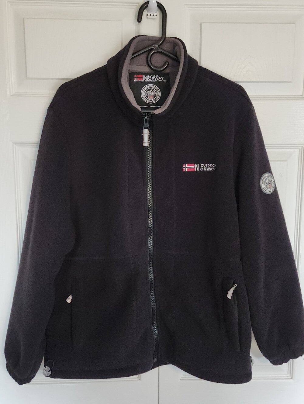 OUTDOOR NORWAY Black Thick Fleece Zip Fleece Jacket TORLEON 086 Mens SMALL